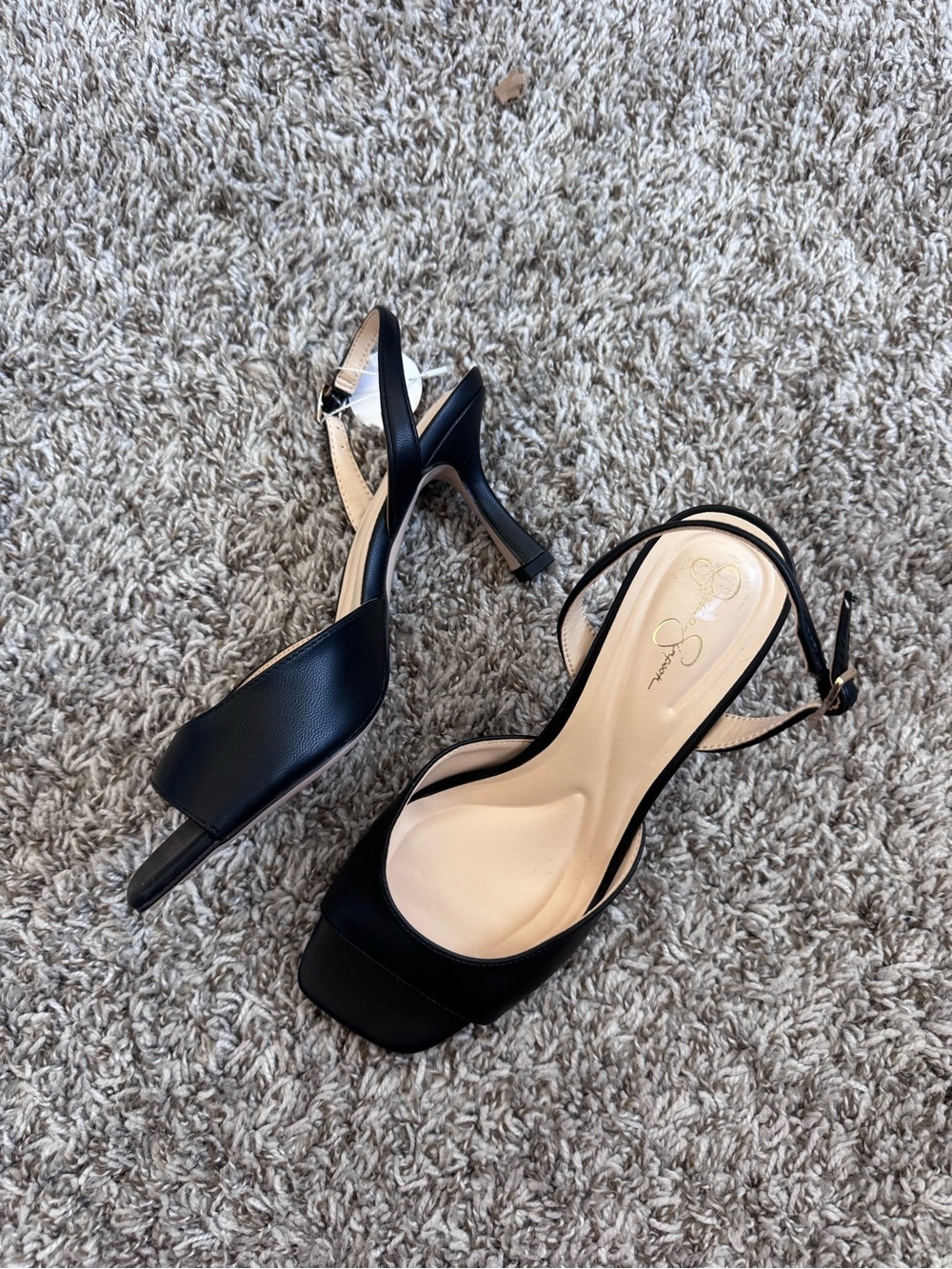 New - Black Strappy Kitten Heels Womens 8